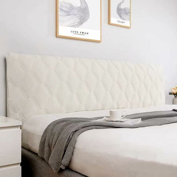 Headboard Cover 160 Protector With Stretch Side Dustproof Washable (Color : Beige Headboards & Footboards