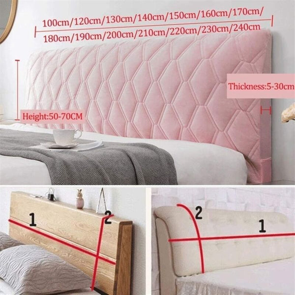 Headboard Cover 160 Protector With Stretch Side Dustproof Washable (Color : Beige Headboards & Footboards