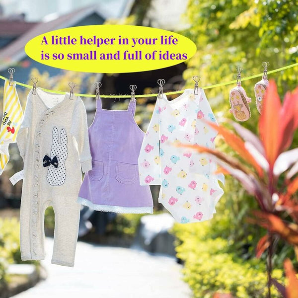 Clothesline Set 10M Portable Anti Winding Stretchable Line For Drying Rack Bathroom Outdoor Camping Garment Racks