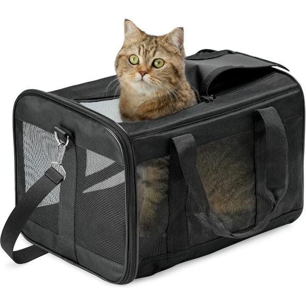 Cat Carrier Bag/Dog For Cats Small Dogs Kittens Or Puppies Soft And Foldable With Wool Mat Travel By Pet Transport