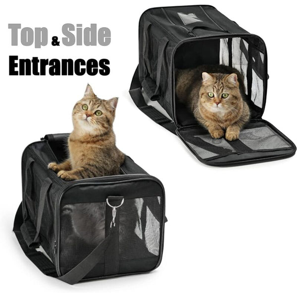 Cat Carrier Bag/Dog For Cats Small Dogs Kittens Or Puppies Soft And Foldable With Wool Mat Travel By Pet Transport