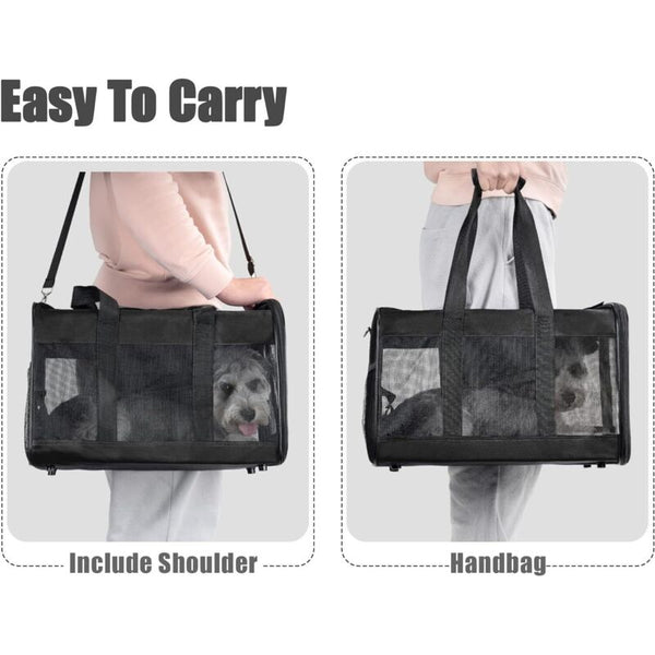 Cat Carrier Bag/Dog For Cats Small Dogs Kittens Or Puppies Soft And Foldable With Wool Mat Travel By Pet Transport