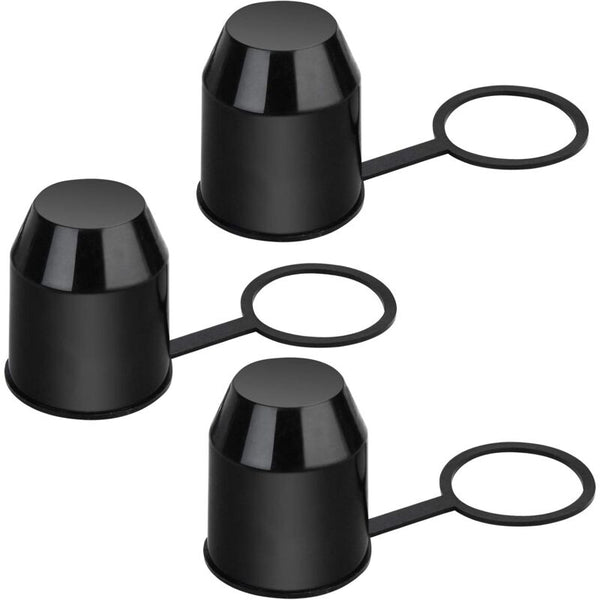 3 Pcs Set Protective Caps For Trailer Hitch. Plastic With Safety Ring Weatherproof And Car Wash Resistant. Trailer Parts