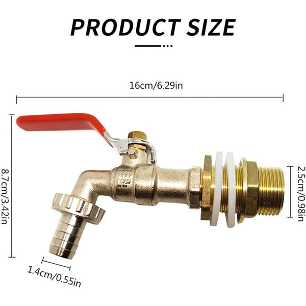1000L Tank Faucet Rainwater Harvesting Adapter 1/2" (13Mm) Ibc Drain For Connectors Valves & Accessories