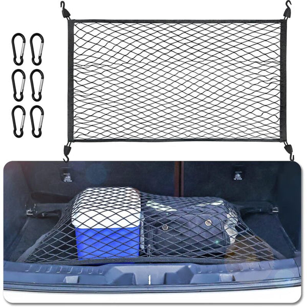 Car Trunk Storage Net Size 8060Cm Luggage With Carabiners 4 Hooks Elastic Reinforcement Elastic Cords & Nets