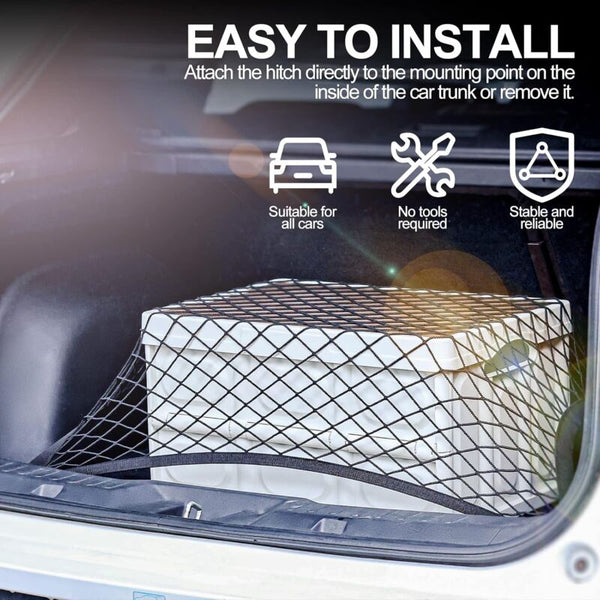 Car Trunk Storage Net Size 8060Cm Luggage With Carabiners 4 Hooks Elastic Reinforcement Elastic Cords & Nets