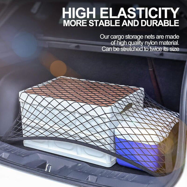 Car Trunk Storage Net Size 8060Cm Luggage With Carabiners 4 Hooks Elastic Reinforcement Elastic Cords & Nets
