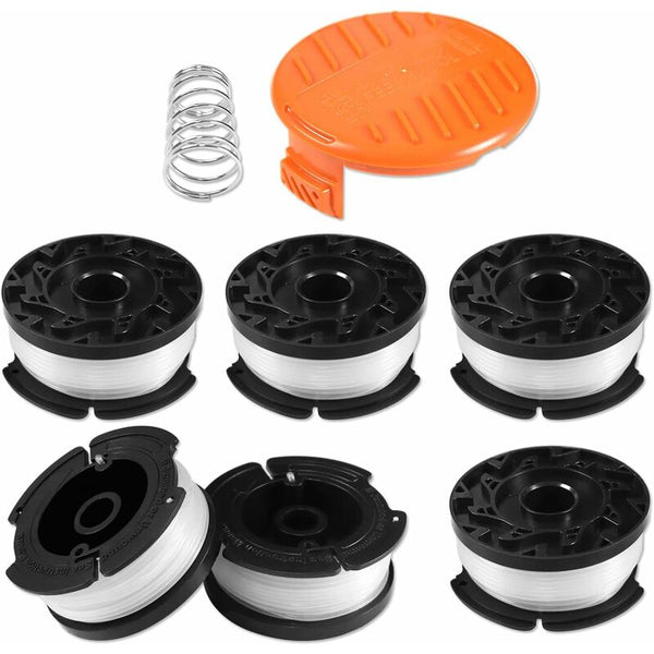 Trimmer Line Spool For Black And Decker Strimmers 6 Pack Brushcutter Spools With 1 Cover Spring String Trimmers