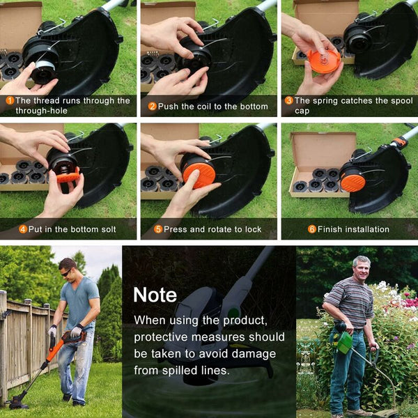 Trimmer Line Spool For Black And Decker Strimmers 6 Pack Brushcutter Spools With 1 Cover Spring String Trimmers