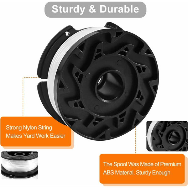 Trimmer Line Spool For Black And Decker Strimmers 6 Pack Brushcutter Spools With 1 Cover Spring String Trimmers