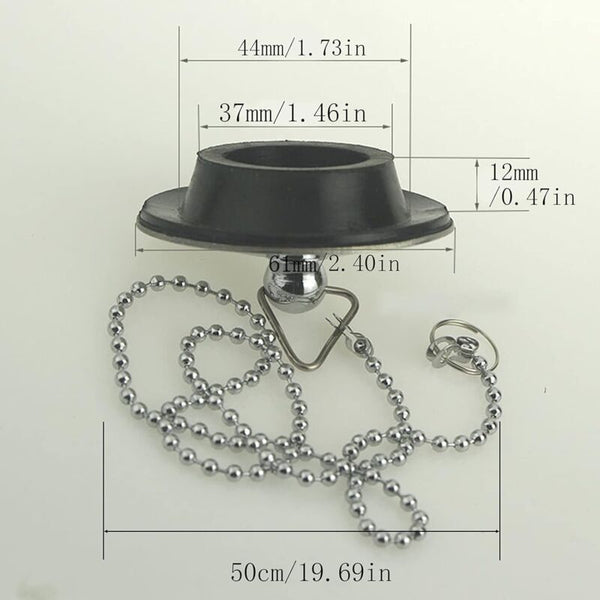 Sink Plug With Chain Rustproof Bathtub Stopper Drain Rubber Ring Cover For Drain Grates