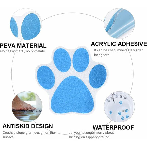 15 Pcs Non Slip Bathtub Kids Adult Shower Anti Dog Paw Waterproof Pads For Stickers