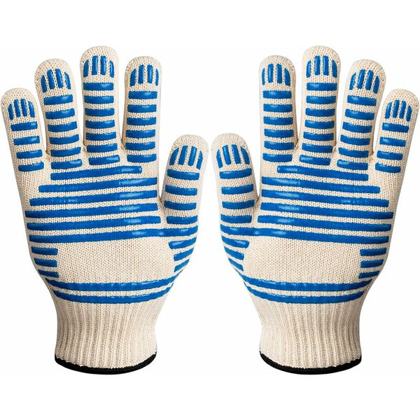 Bbq Gloves 350Ac Heat Resistant Double Oven Non Slip Silicone For Cooking Welding Grilling Oven Mitts & Potholders