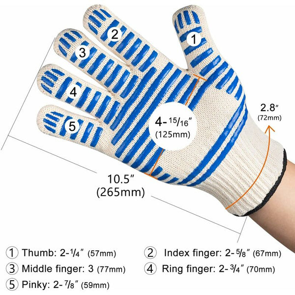 Bbq Gloves 350Ac Heat Resistant Double Oven Non Slip Silicone For Cooking Welding Grilling Oven Mitts & Potholders