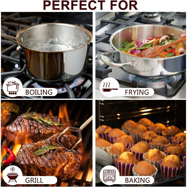 Bbq Gloves 350Ac Heat Resistant Double Oven Non Slip Silicone For Cooking Welding Grilling Oven Mitts & Potholders