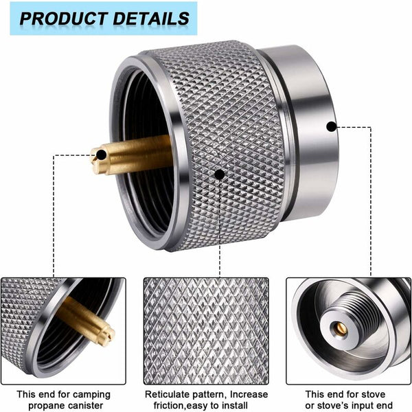 Parts Camping Stove Adapter 1 Lb Propane Small Tank Inlet Outlet Outdoor Cylinder Lpg Canister Camping Stoves