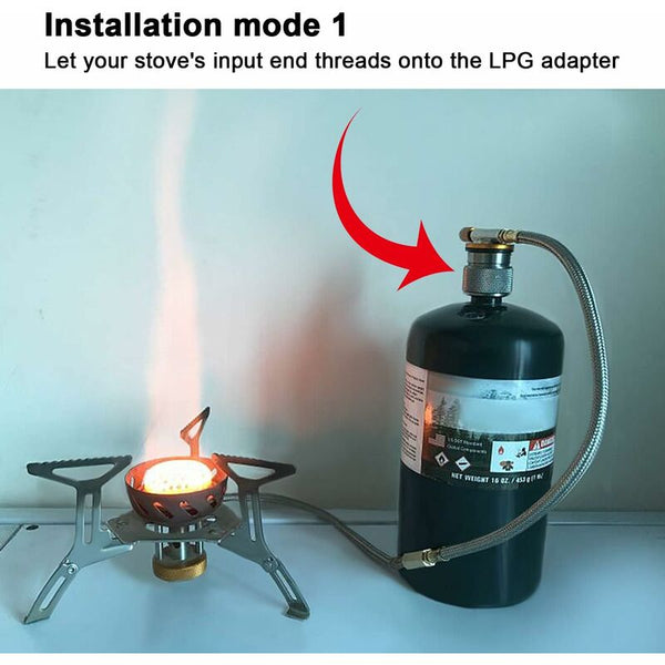 Parts Camping Stove Adapter 1 Lb Propane Small Tank Inlet Outlet Outdoor Cylinder Lpg Canister Camping Stoves