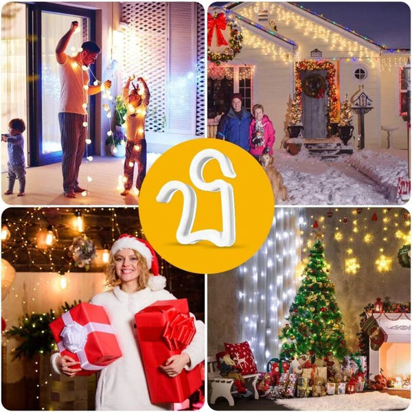 100 Pcs Christmas Light Hooks Outdoor Roof Gutter Plastic Clips For Decorative Lights Seasonal Decorations