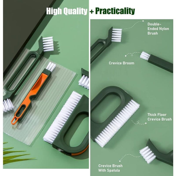 5 In 1 Grout Brush Set Cleaning For Bathroom And Kitchen Scrub Tile Grouts Nooks Corners Bottle Cleaning Brushes