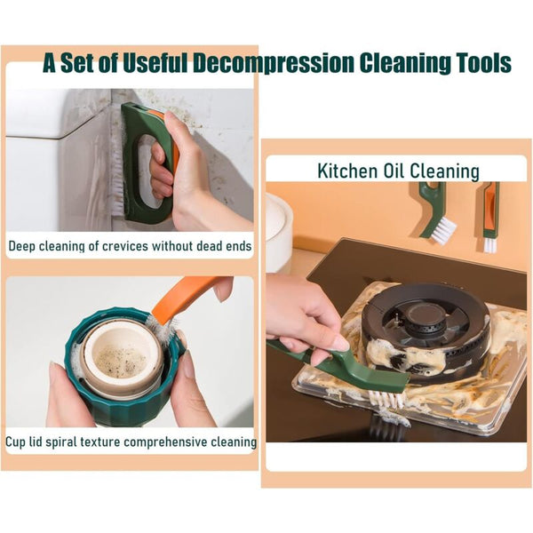 5 In 1 Grout Brush Set Cleaning For Bathroom And Kitchen Scrub Tile Grouts Nooks Corners Bottle Cleaning Brushes