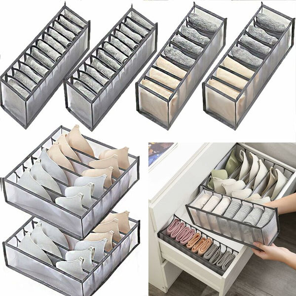 6 Pcs Underwear Drawer Organizer Foldable Storage Box For Socks & Drawer Organisers