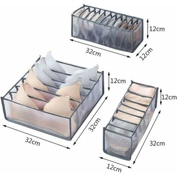 6 Pcs Underwear Drawer Organizer Foldable Storage Box For Socks & Drawer Organisers