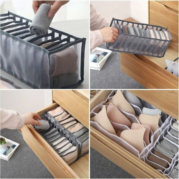 6 Pcs Underwear Drawer Organizer Foldable Storage Box For Socks & Drawer Organisers