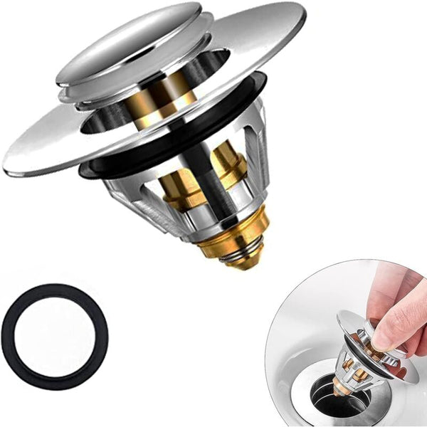 Sink Plug Universal Pop Up Drain Stopper With Hair Filter Anti Odor Blocked Stainless Steel Kitchen Bathtub Drain Stoppers & Strainers
