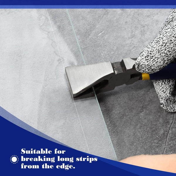 8" Flat Jaw Glass Stained Durable Breaking Tool Heavy Duty For Tile Work Pliers