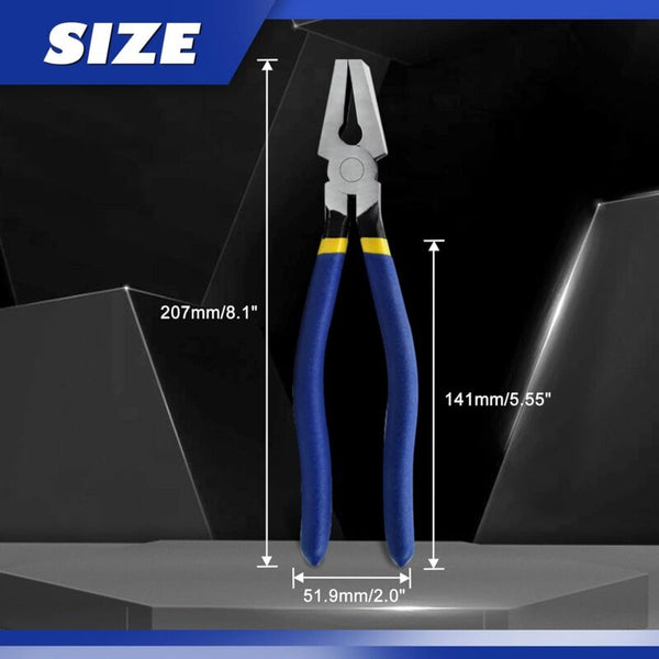 8" Flat Jaw Glass Stained Durable Breaking Tool Heavy Duty For Tile Work Pliers