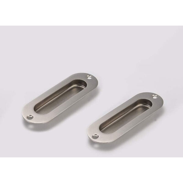 Flush Door Handle 2 Pieces Brushed Stainless Steel Sliding Cupboard With Screws Cabinet Pulls