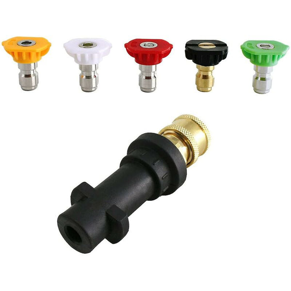 Pressure Washer Adapter To 1/4" Quick Connect For Karcher K2 K7 With 5 Nozzle Tips Multi Grad 2.5 Connectors Valves & Accessories