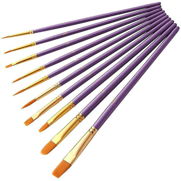 Oil Painting Brush 10 Pcs Brushes Acrylic Birthday Gifts For Beginner Artist Artists Brushes