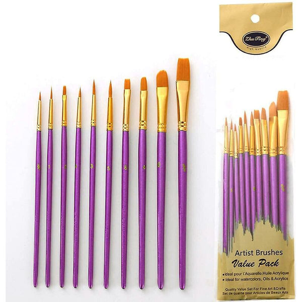 Oil Painting Brush 10 Pcs Brushes Acrylic Birthday Gifts For Beginner Artist Artists Brushes