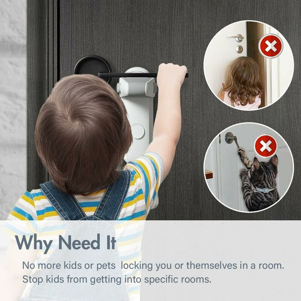Child Proof Door Lever Lock Baby Safety Handle Easy To Install And Use 3M Vhb Adhesive No Tools Or Drill Door Locks & Lock Mechanisms
