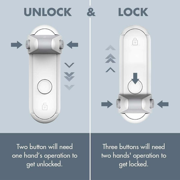 Child Proof Door Lever Lock Baby Safety Handle Easy To Install And Use 3M Vhb Adhesive No Tools Or Drill Door Locks & Lock Mechanisms