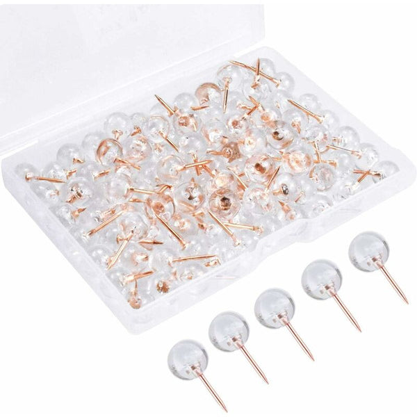 100 Pcs Transparent Push Cork Board World Decorative Travel Sewing Wall For Maps Post It Pins