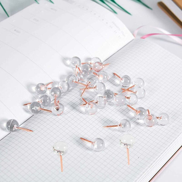 100 Pcs Transparent Push Cork Board World Decorative Travel Sewing Wall For Maps Post It Pins