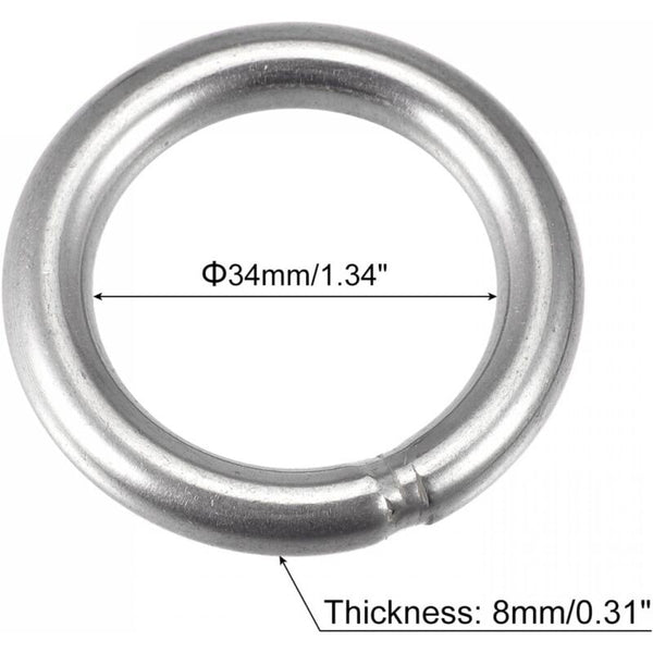 Welded Ring Stainless Steel 304 50Mm External Diameter 8Mm Thickness Pcs Hanging Shelves
