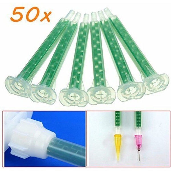 Werse 50 Pcs F6 16 Green Ab Glue Mixing Tube Static Mouth Section Nozzles Glue Guns