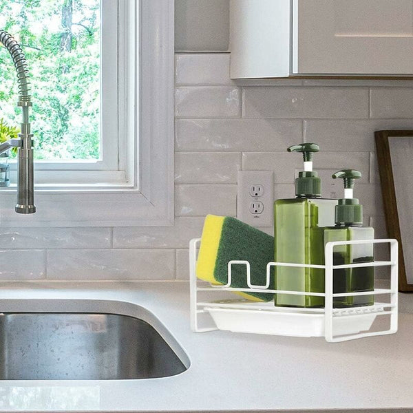 Sink Caddy With Removable Tray Kitchen Organizer White Sink Organisers