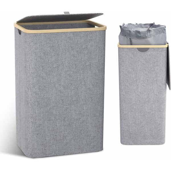 100L Laundry Basket With Lid Hamper Handles Dirty Bin Foldable Laundry Baskets & Hampers