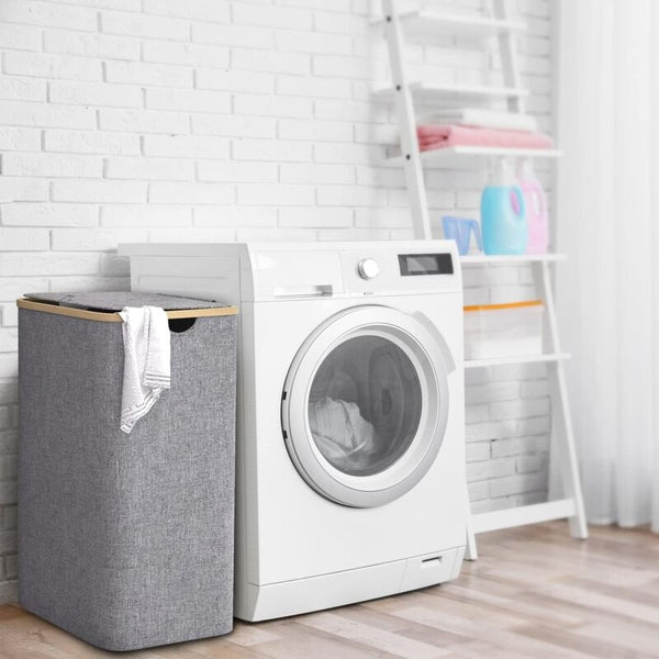 100L Laundry Basket With Lid Hamper Handles Dirty Bin Foldable Laundry Baskets & Hampers