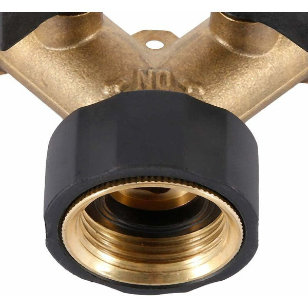 Double Washing Machine Tap 2 Way Y Garden Hose Connector Splitter For 3/4" Supply Hoses Heavy Duty Brass Connectors Valves & Accessories