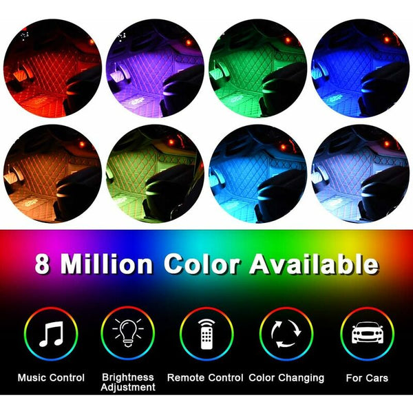Car Interior Led Lights Lamp 48 Strip With Wireless Remote Control Upgraded Waterproof Led Car Lights