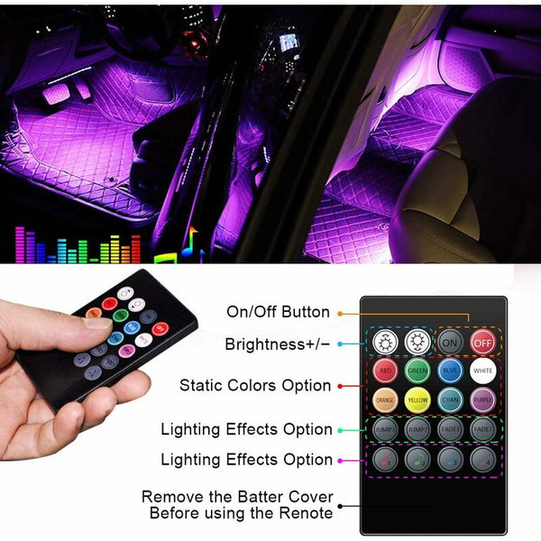 Car Interior Led Lights Lamp 48 Strip With Wireless Remote Control Upgraded Waterproof Led Car Lights
