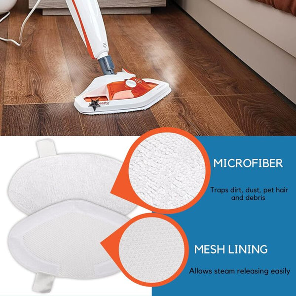 6 Pack Microfiber Steam Mop Pads For Polti Vaporetto Washable Replacement Steam Cleaners