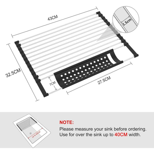 Foldable Stainless Steel Dish Drying Rack For Kitchen Sinks Other Kitchen Storage