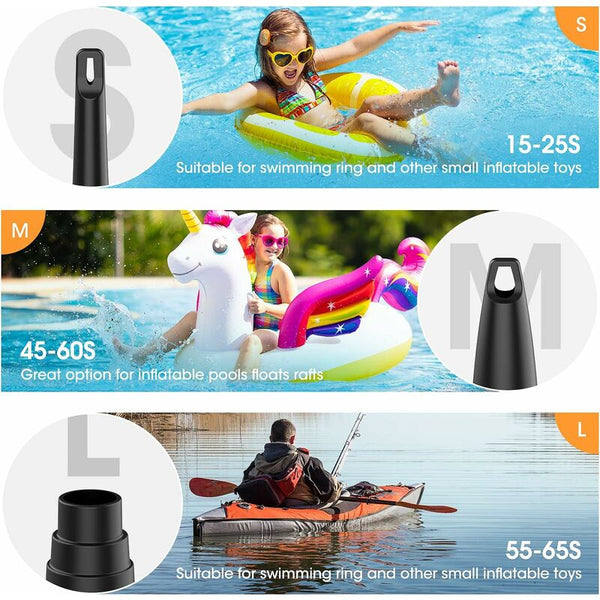 Rechargeable Electric Air Pump With 3 Nozzles Air Pumps