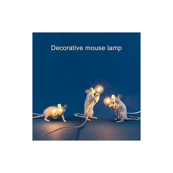 Table Lamp Mouse Shape Resin Desk Bedside Light Home Bedroom Decor E12 Base Lamps